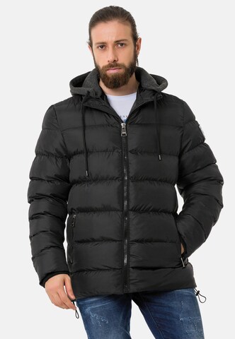 CIPO & BAXX Steppjacke in Schwarz: Vorderseite