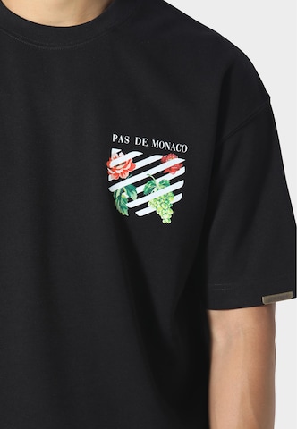 Maglietta 'Floral Line' di Pas De Monaco in nero