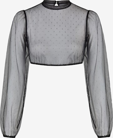 SPIETH & WENSKY Dirndlbluse 'Kiki, transparentes Material in Schwarz: Vorderseite