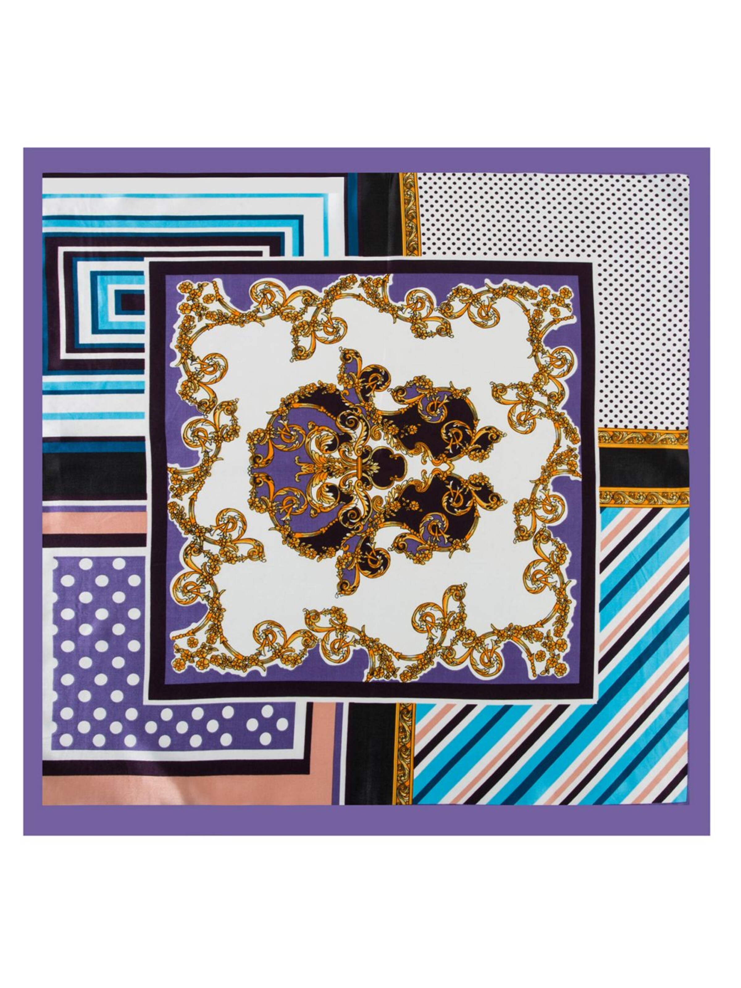 Sciarpa 'Petit carré de Soie Cream Cléo' di alberto cabale in lilla: frontale