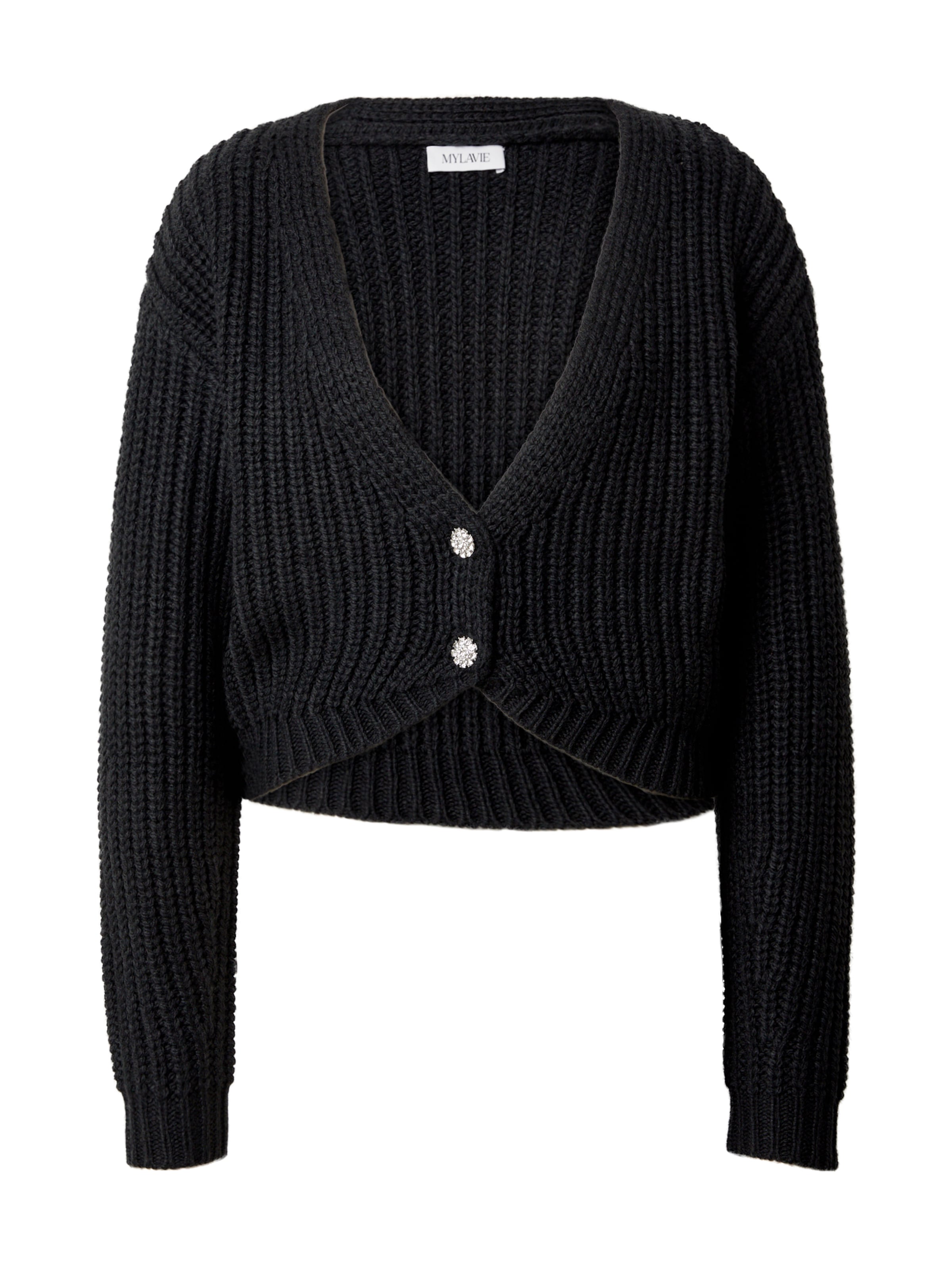 MYLAVIE by Sarah Harrison Πλεκτή ζακέτα σε μαύρο, Άποψη προϊόντος