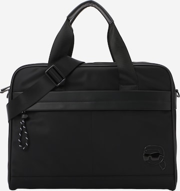 Karl Lagerfeld Torba na laptopa 'IKON' w kolorze czarny: przód