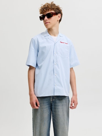 Jack & Jones Junior - Ajuste regular Camisa 'Menton' en azul: frente