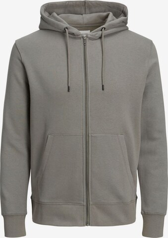 JACK & JONES Zip-Up Hoodie 'Star' in Grey: front