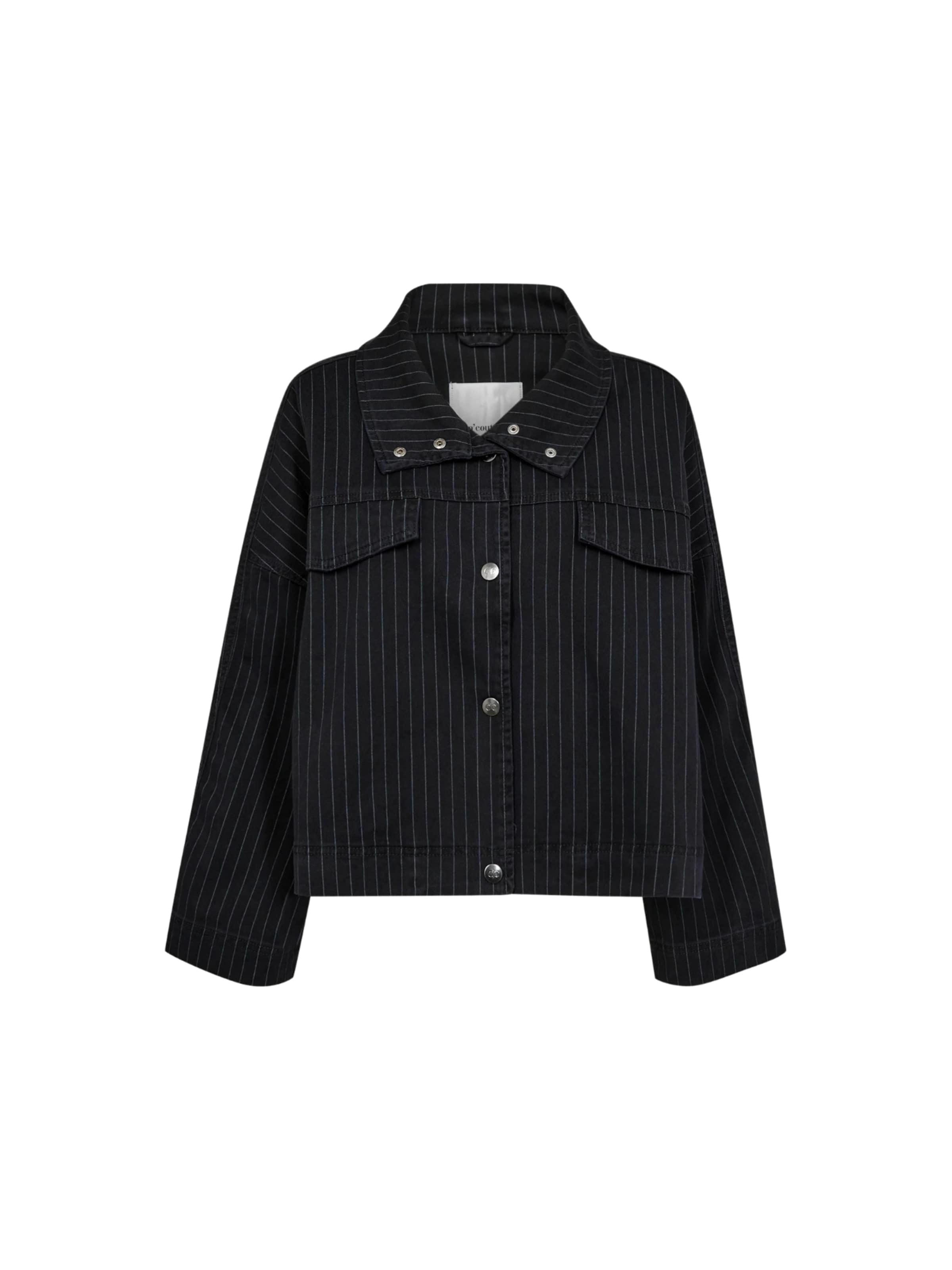 Veste mi-saison 'Pin' co'couture en noir : devant