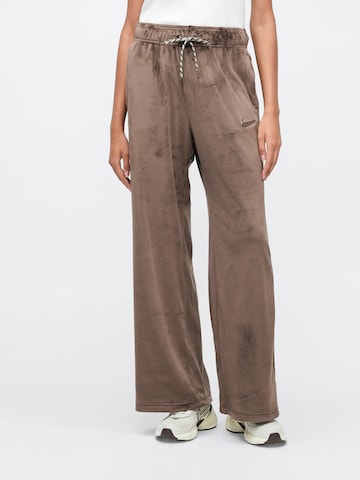 Nike Sportswear Szeroka nogawka Spodnie w kolorze brązowy: przód