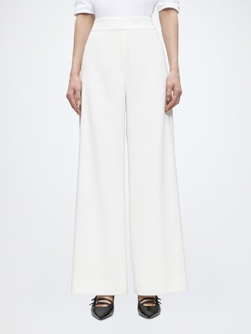 HUGO - Pierna ancha Pantalón 'Huzili' en blanco: frente