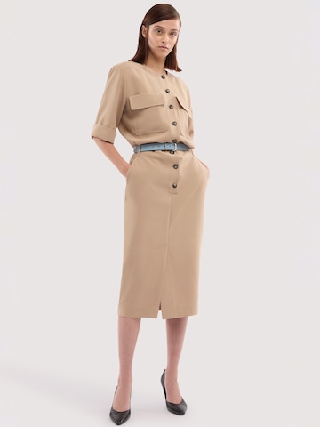 Robe-chemise Trussardi en beige : devant