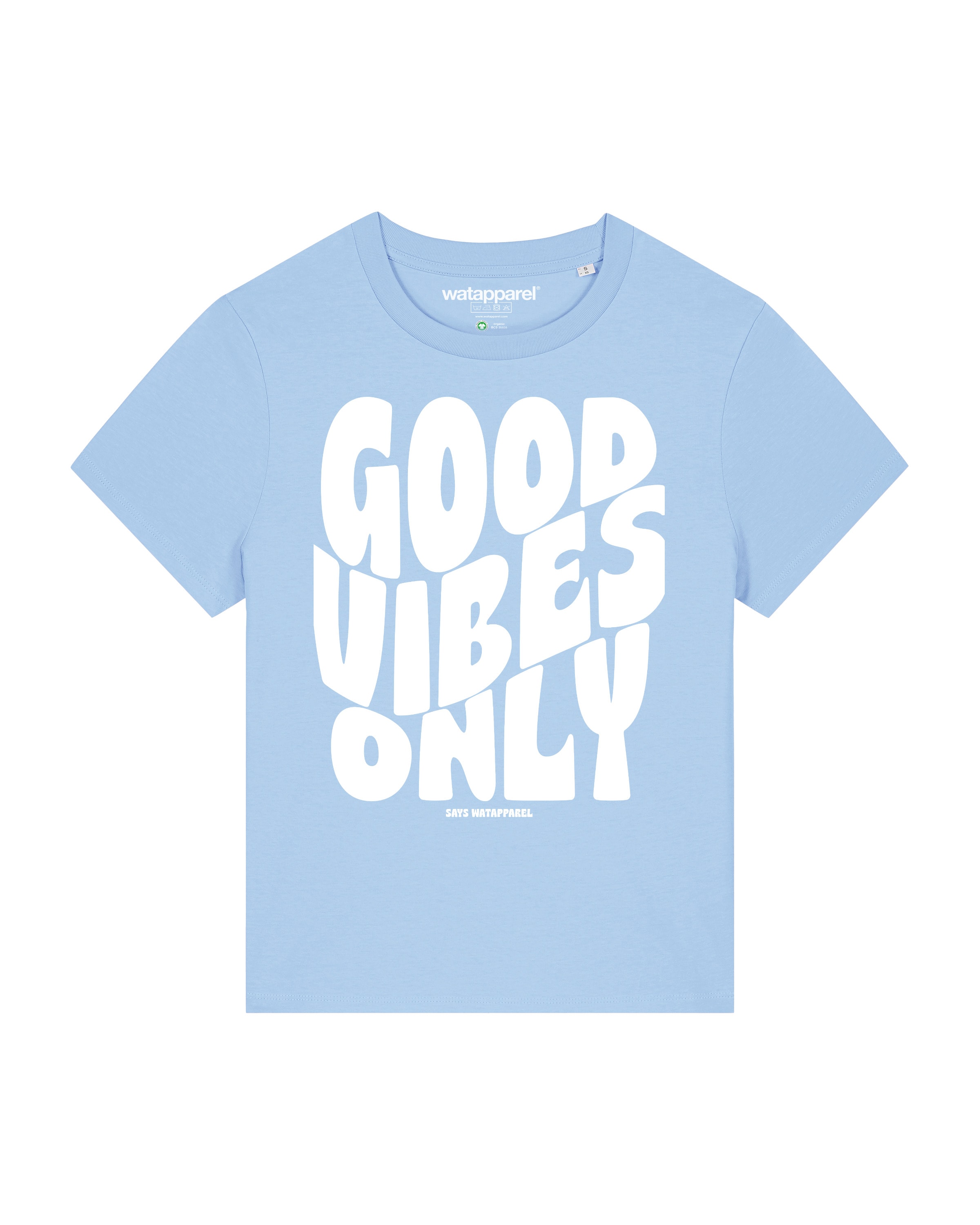 Watapparel Shirt ' Good vibes only ' in Blue: front
