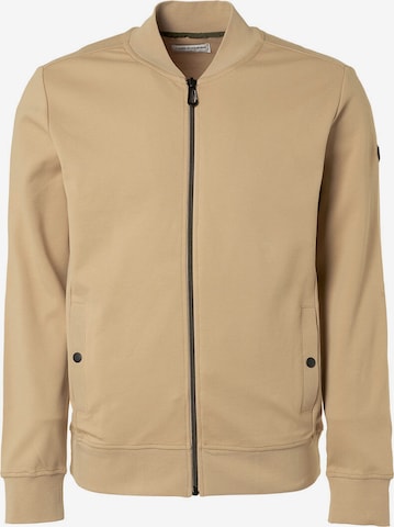 No Excess Zip-Up Hoodie in Beige: front