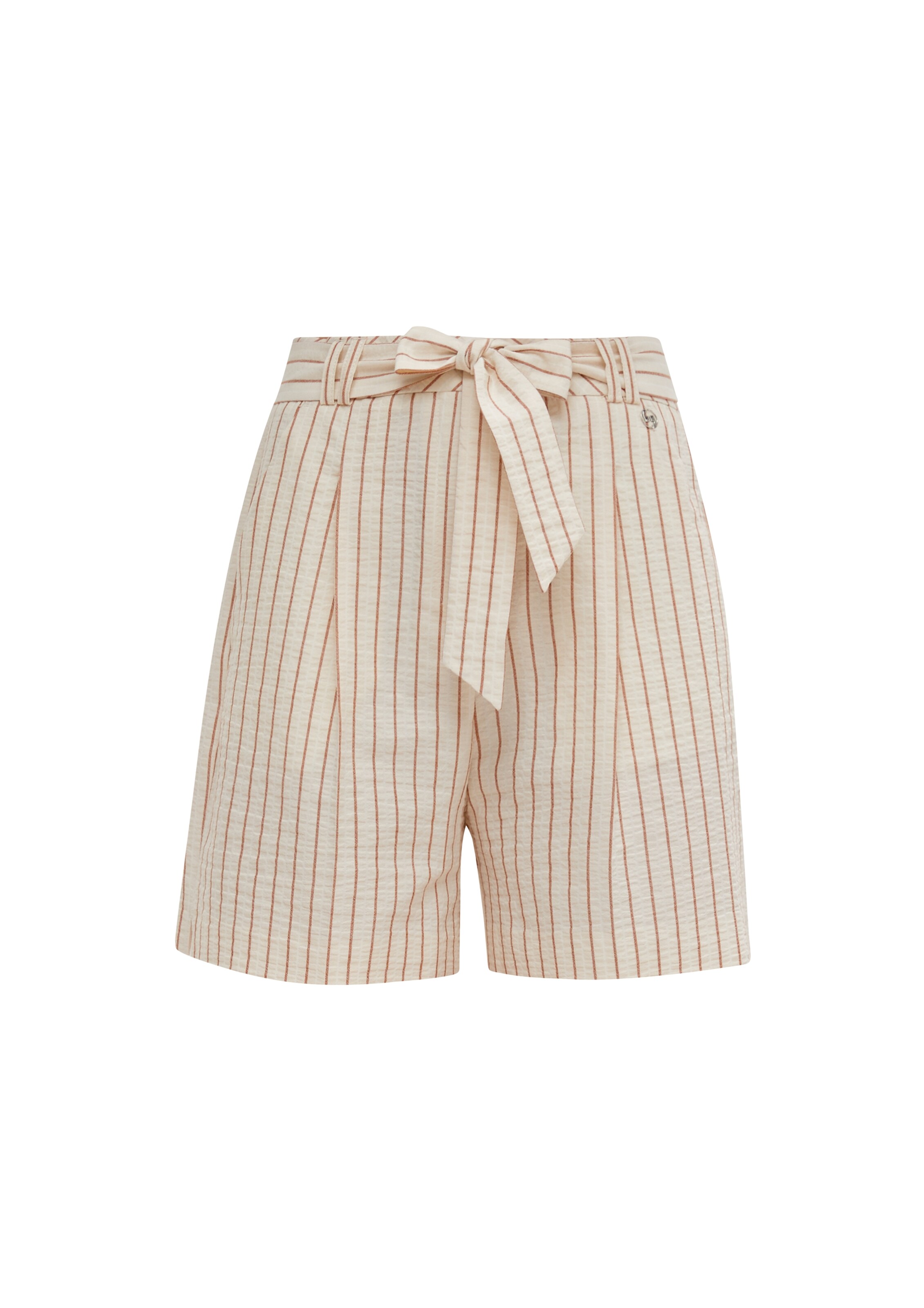 COMMA Wide leg Bandplooibroek in Beige: voorkant