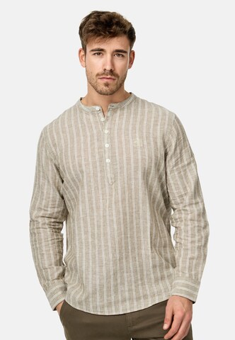 INDICODE JEANS Regular fit Overhemd 'Lif' in Beige: voorkant