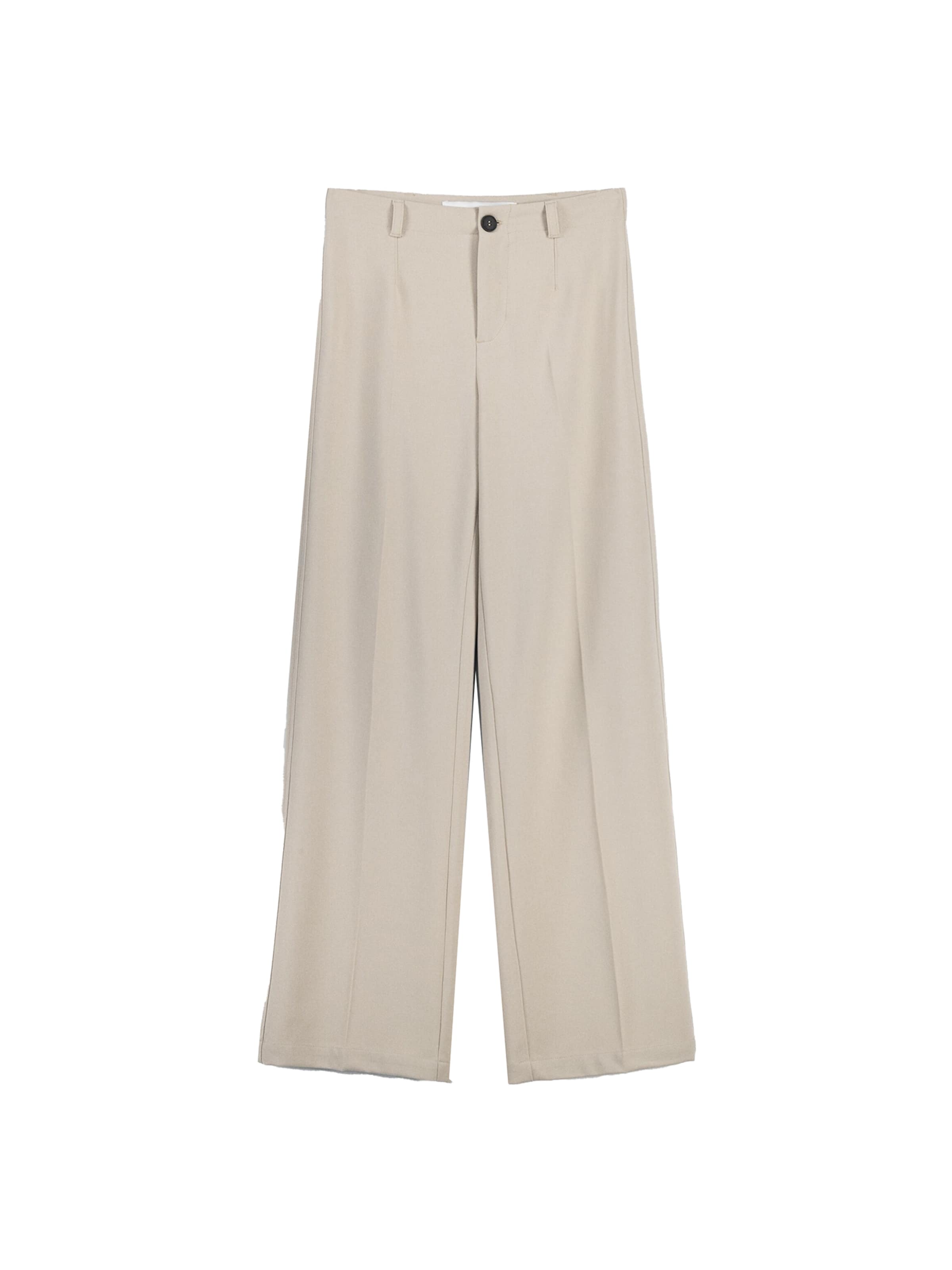 Bershka Loose fit Trousers with creases in Beige: front