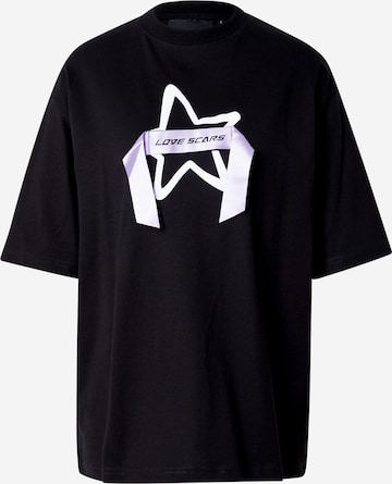 Love Scars - Camiseta en negro: frente