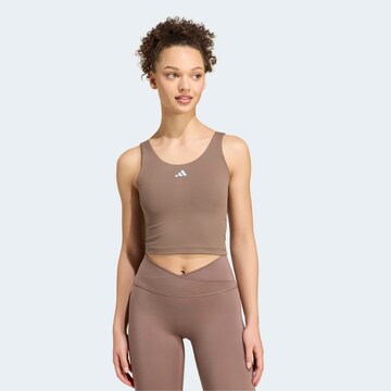 ADIDAS PERFORMANCE Bustier Sporttop 'Studio All Me' in Braun: Vorderseite