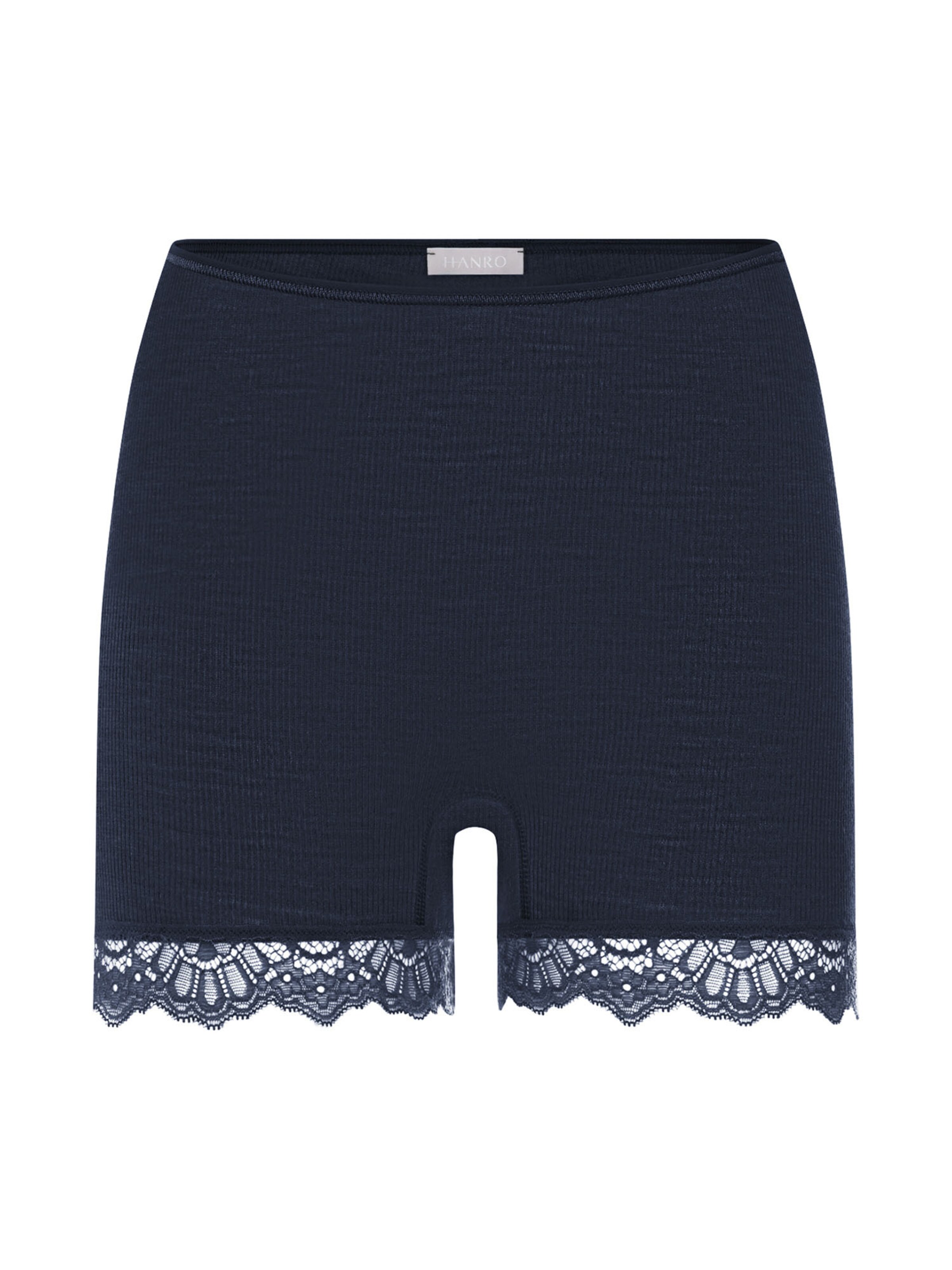 Hanro Broekje ' Woolen Lace ' in Blauw: voorkant
