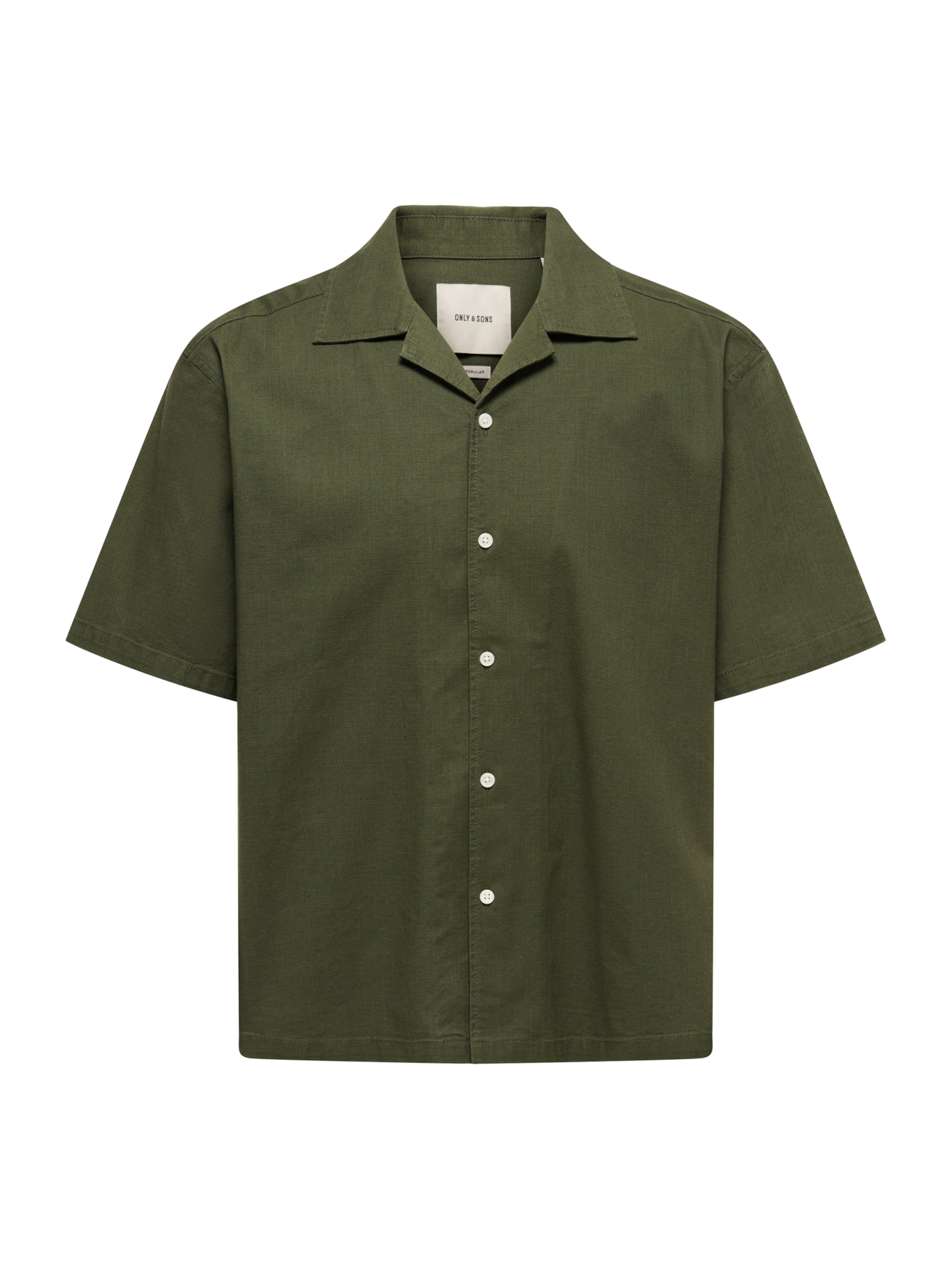Only & Sons Comfort fit Button Up Shirt 'ONSREID' in Green: front