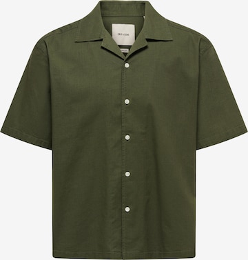 Only & Sons Comfort fit Button Up Shirt 'ONSREID' in Green: front