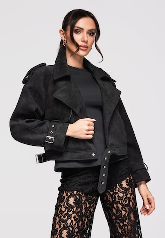 Manteau mi-saison Ombre en noir : devant