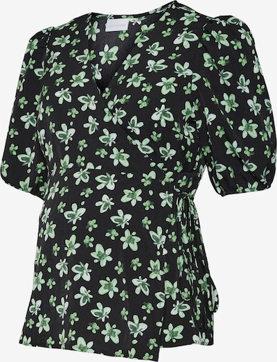 MAMALICIOUS Blouse 'Ellinor Tess' in de kleur Mintgroen / Grasgroen / Zwart, Productweergave