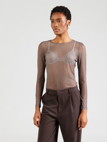 MSCH COPENHAGEN - Camiseta 'Janie Illenora' en marrón: frente