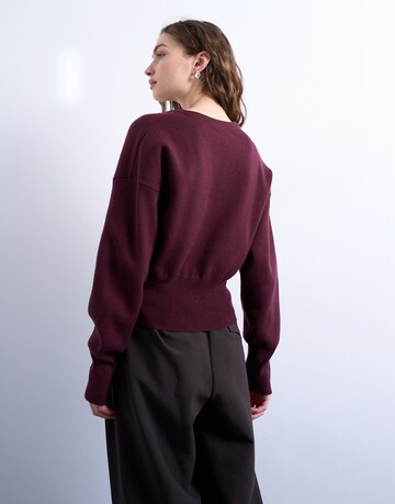 TOPSHOP Knit Cardigan in Red