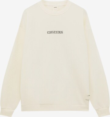 Pull&Bear Sweatshirt in Beige: front