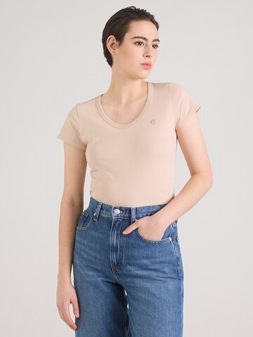 G-STAR T-shirt i beige: framsida