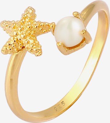 ELLI Ring Perle, Seestern in Gold: predná strana