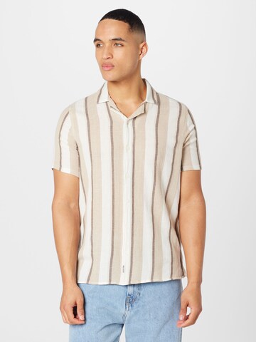 HOLLISTER Regular fit Button Up Shirt in Brown: front
