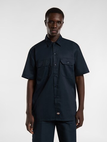 DICKIES Средняя посадка Рубашка 'WORK SHIRT' в Черный: спереди