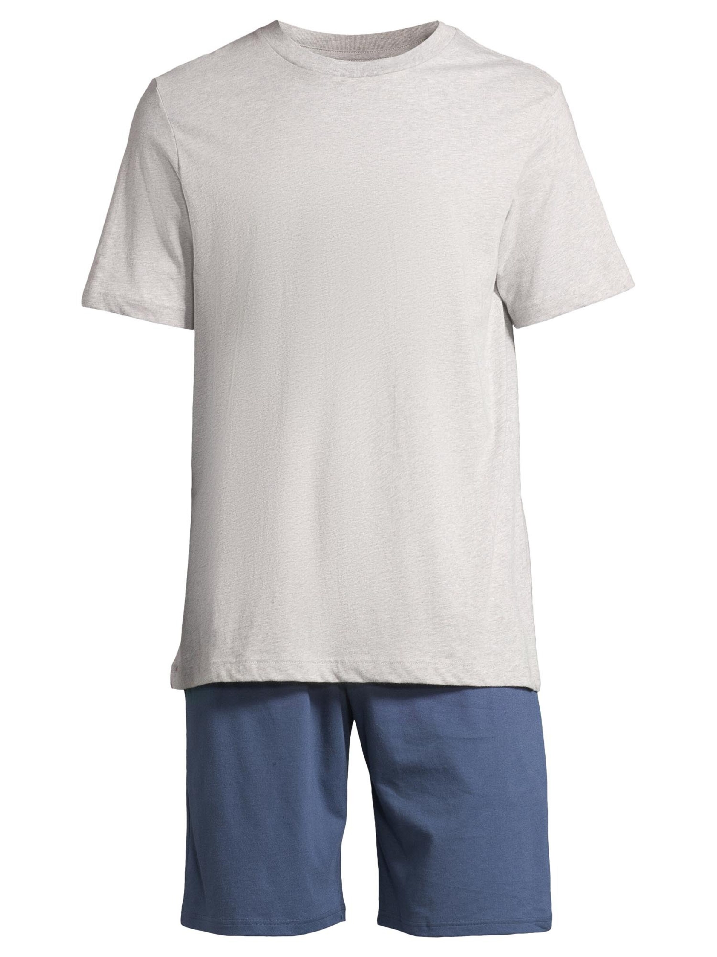 SCHIESSER Pyjama kort 'Night & Home' in Blauw: voorkant