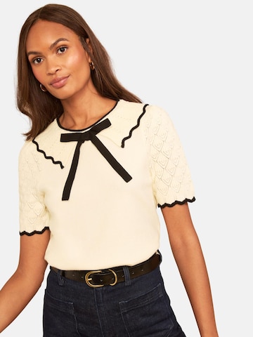 love & roses Sweater in White: front