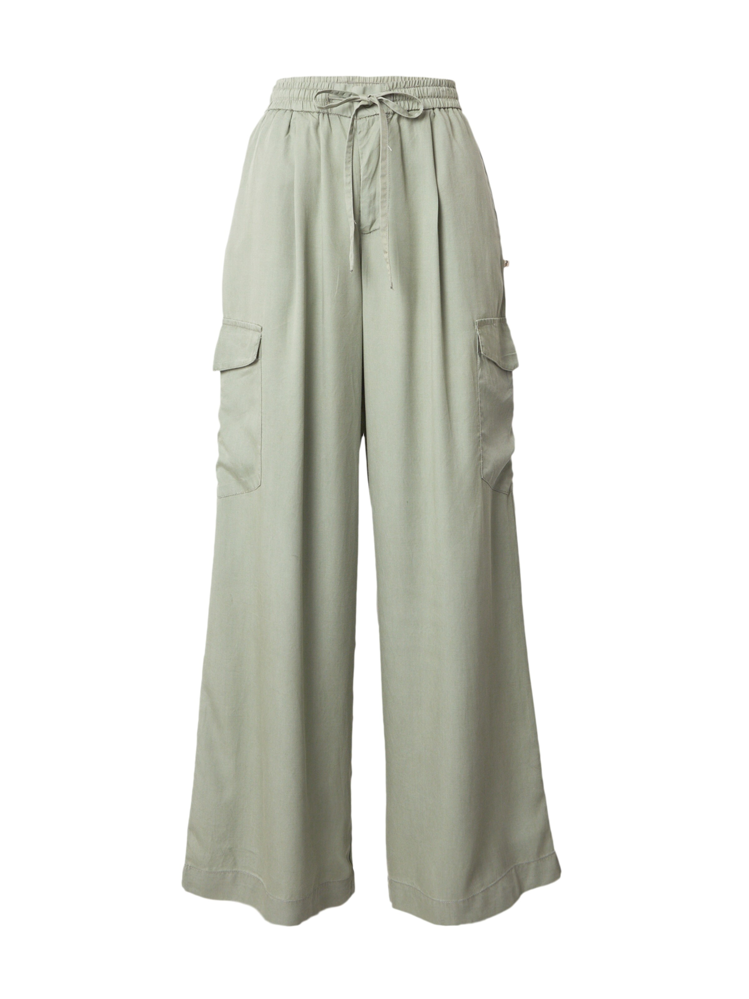 LTB Laiad sääred Klapptaskutega püksid 'KASEME', värv roheline: eest vaates