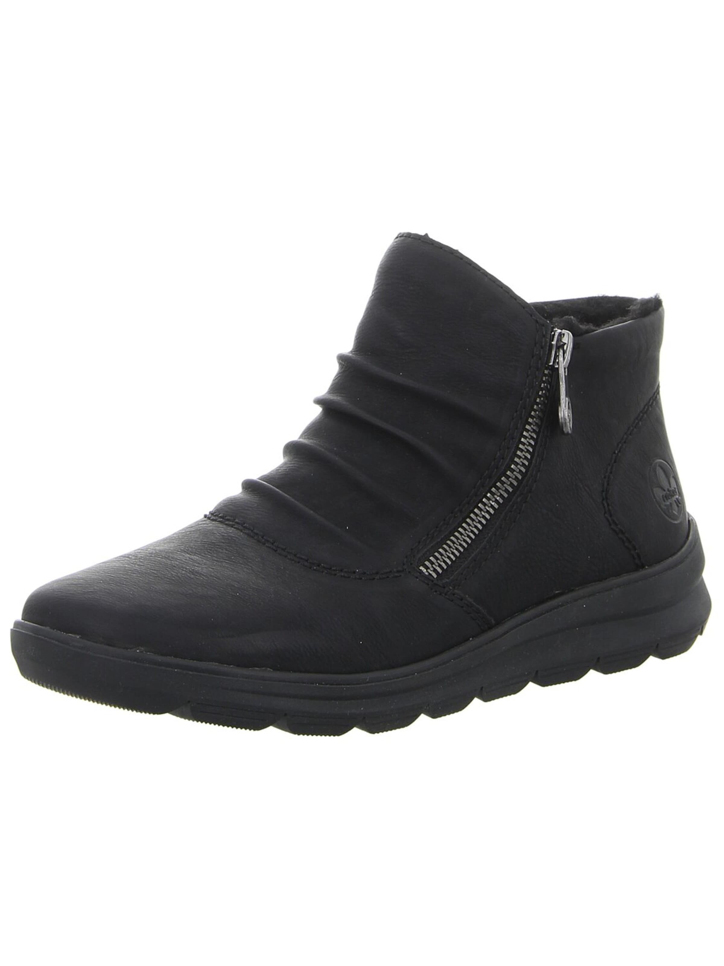 Rieker Boots 'Klassische Stiefelette Damen Z0051-01 Kunststoff (Synthetik) in schwarz'‌‌ in Schwarz: Vorderseite