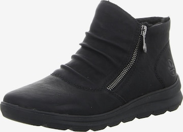Boots 'Klassische Stiefelette Damen Z0051-01 Kunststoff (Synthetik) in schwarz' di Rieker in nero: frontale