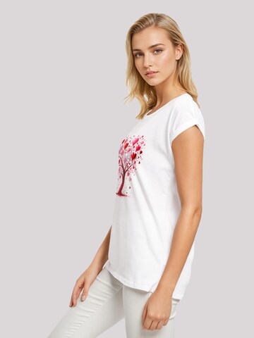 T-shirt 'Herz Baum Aquarell Druck' F4NT4STIC en blanc