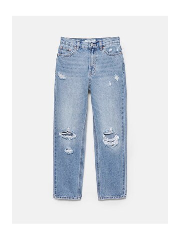 Pull&Bear Tapered Jeans in Blauw: voorkant