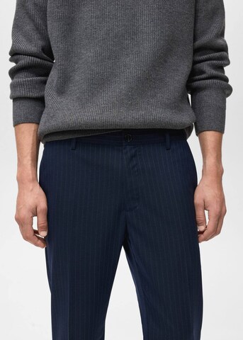 MANGO MAN Slim fit Pleated Pants 'Johan' in Blue