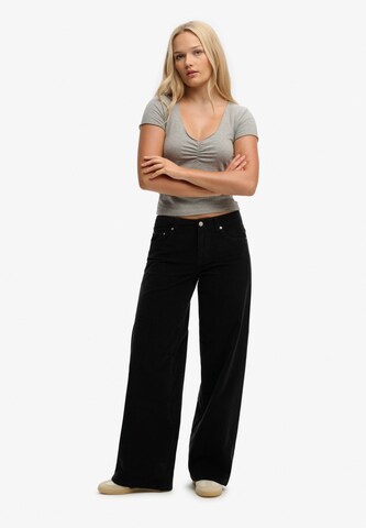 Baggy Pantalon Superdry & Co en noir