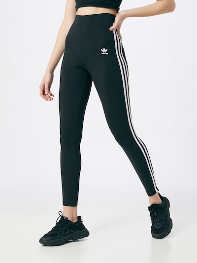 Leggings ADIDAS ORIGINALS pe negru / alb, Vizualizare model