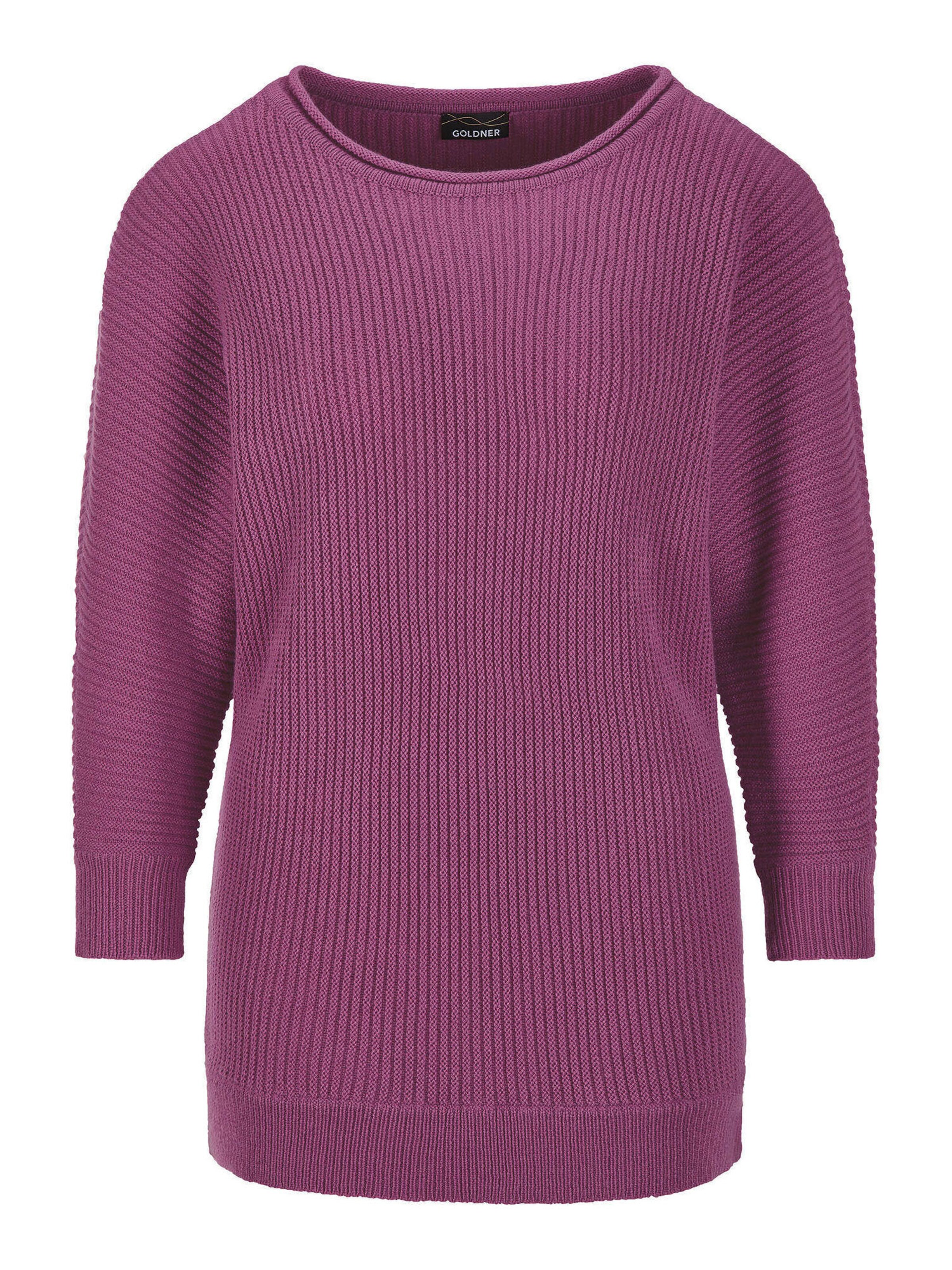 Goldner Pullover in Lila: Vorderseite