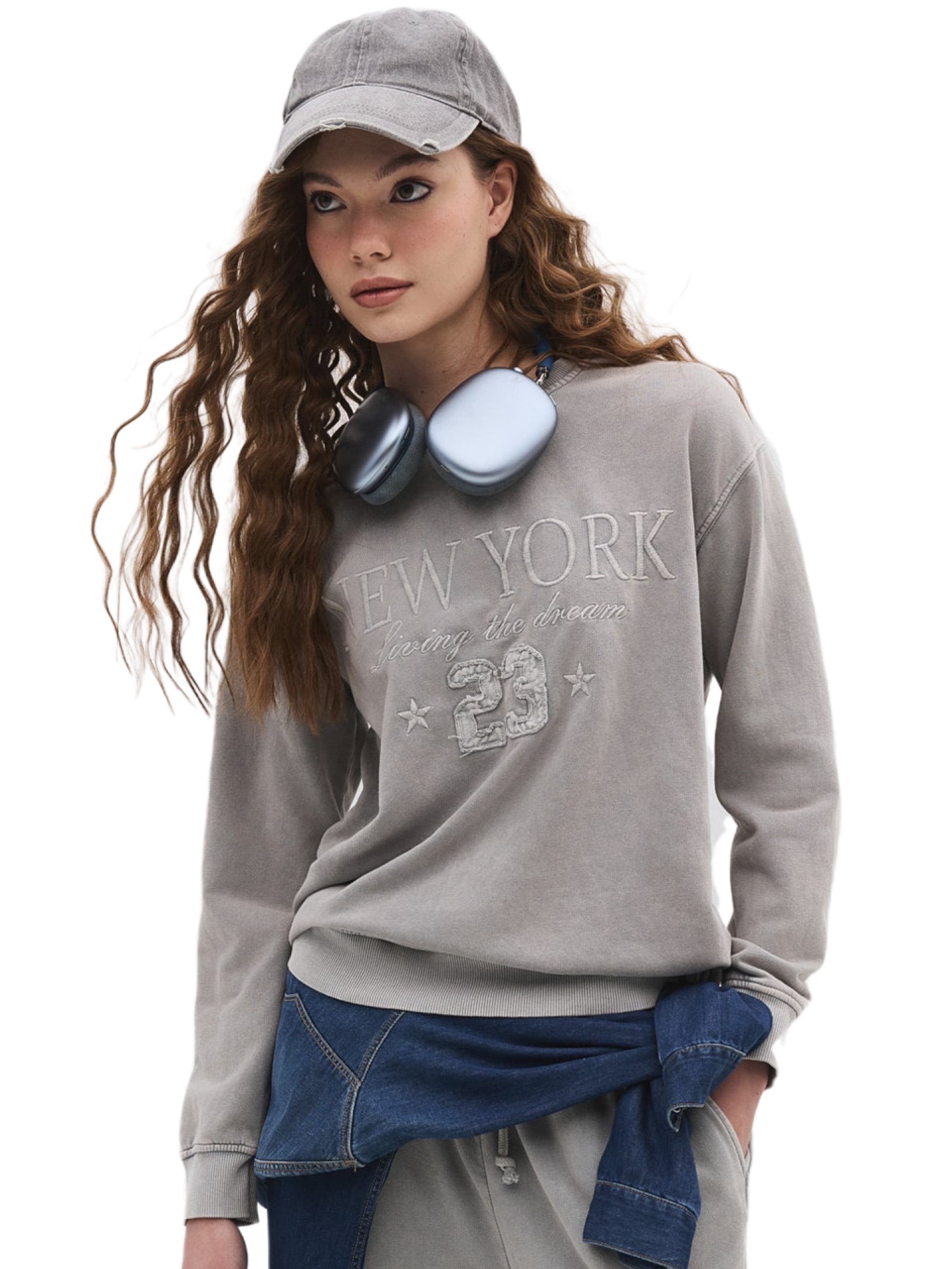 No Matter What Sweatshirt in Grau: Vorderseite