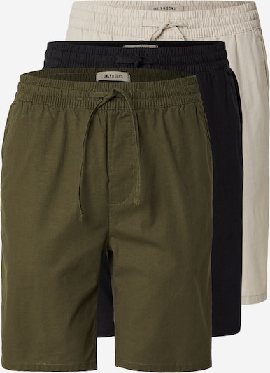 Kelnės 'ONSREID' iš Only & Sons, spalva – akmens / tamsiai žalia / juoda, Prekių apžvalga