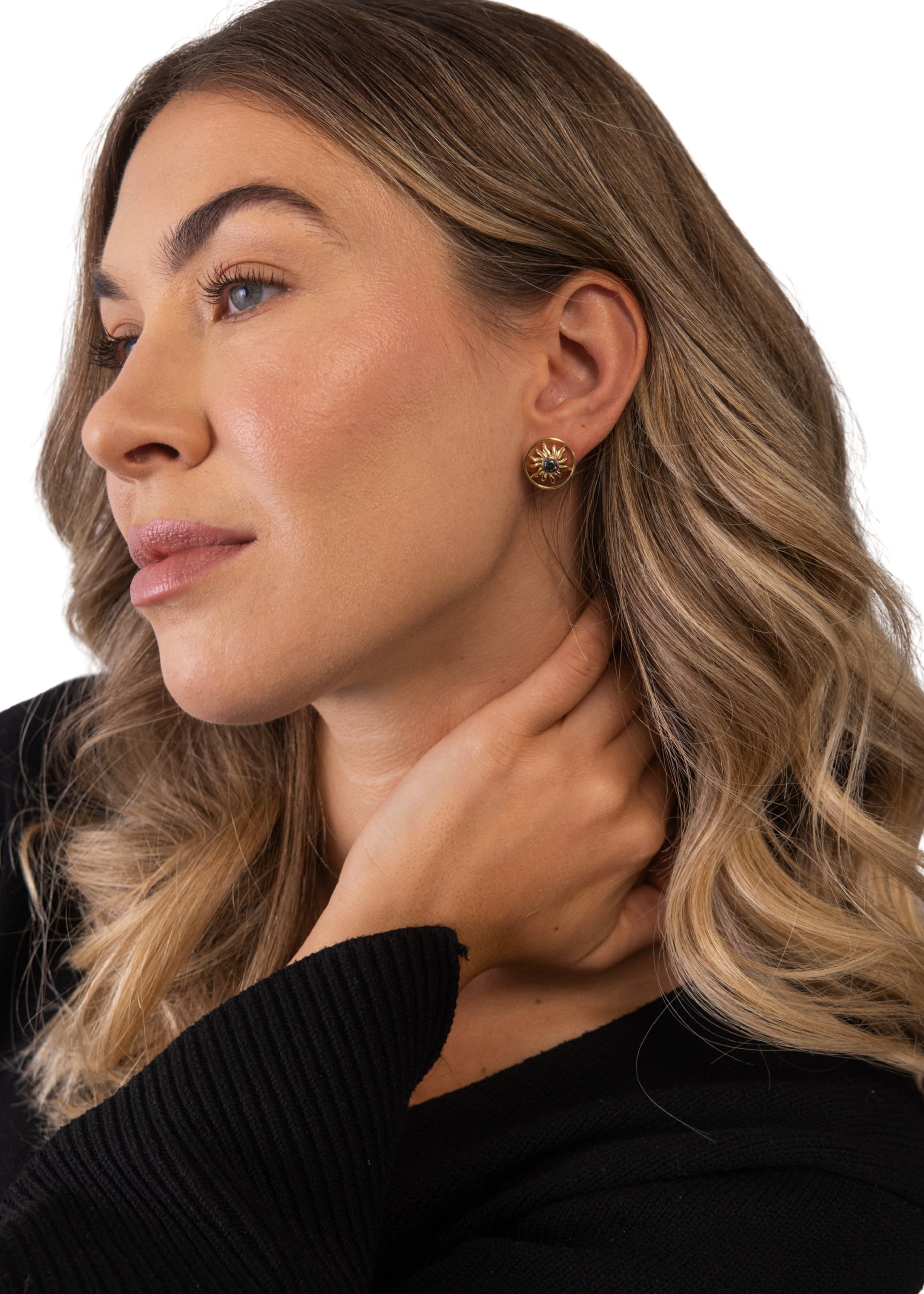 PURELEI - Brincos 'Luana Coin' em ouro: frente