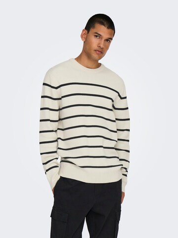Pullover 'ONSPHIL' di Only & Sons in bianco: frontale
