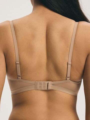 Push-up Reggiseno 'Push-up-BH Basic, ohne Bügel, Plunge-Dekolleté' di ESOTIQ in beige