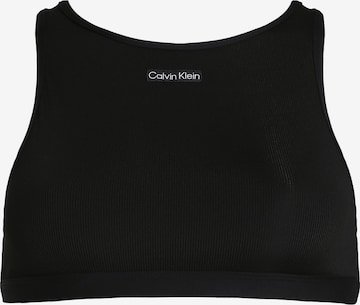 Col haut Hauts de bikini Calvin Klein Swimwear en noir : devant