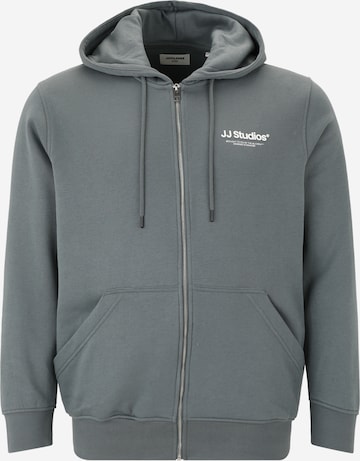 JACK & JONES Суичъри с качулка 'JJESOHO' в сиво: отпред