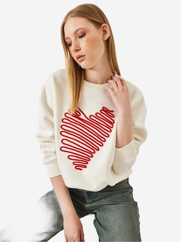 Bianco Lucci Sweatshirt in Beige: Vorderseite